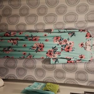 Mint green floral maxi